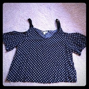 Calvin Klein Cut Out Cold Shoulder Top